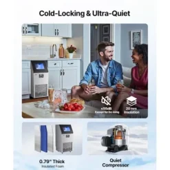 Ismaskiner-Ismaskin, 38,8x37x79,8 cm, Rostfritt stål