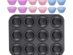 Bakning-Iso Trade Bakplåt + 12 silikonformar