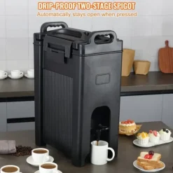 Dryckesautomater-Isolerad dryckesdispenser, 5 gallon, livsmedelsklassad LDPE, varm/kall dryck, termisk kylare, tvåstegs kranhandtag.