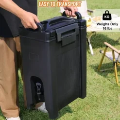 Dryckesautomater-Isolerad dryckesdispenser, 5 gallon, livsmedelsklassad LDPE, varm/kall dryck, termisk kylare, tvåstegs kranhandtag.