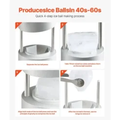 Ispress med diamantslipning, Isbollstillverkare, Whisky- och drinkkit, Hög kvalitet, Perfekt för cocktails