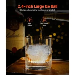 Ispress med diamantslipning, Isbollstillverkare, Whisky- och drinkkit, Hög kvalitet, Perfekt för cocktails