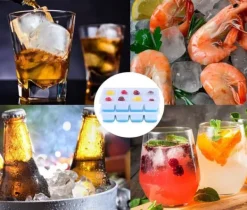 Istärningsform med Lock - 2-pack - Silikon & BPA-fri - Staplningsbar - Blå