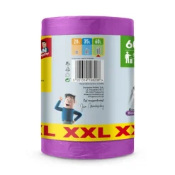 JAN NIEZBĘDNY HD sopsäckar med handtag 60L - doft av skogsfrukt 60 stycken (XXL)