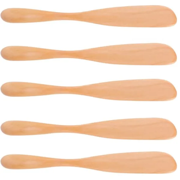 Japansk stil träsmörknivset - 5 st, perfekt för att sprida sylt och ost, perfekt för hemmakök