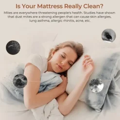 Handdammsugare-JIGOO T600 madrassdammsugare, 15kPa sug, 99,99% borttagning av dammkvalster, UV-C+ värme, dubbla koppar, LED-display, aromdiffusor