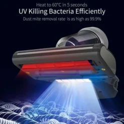 Handdammsugare-JIMMY JV35 Anti-Mite Vakuum - 700W - 60°C Värme/UV - 14Kpa Sug - Cyklonfiltrering - 245mm brett munstycke