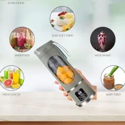Juicer - Frukt- och grönsakspressar - Bärbar elektrisk USB-juicer - Grågrön