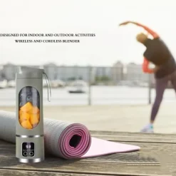 Juicer - Frukt- och grönsakspressar - Bärbar elektrisk USB-juicer - Grågrön