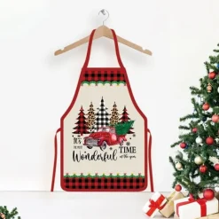 Julförkläde, köksförkläde, personligt förkläde, julfestdekoration present för män och kvinnor på julafton, julfest