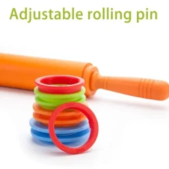 justerbar silikonkavel med 4 distanser för degpizza non-stick kavel bakverktyg