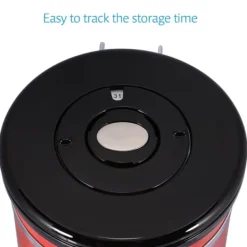 Behållare För Matförvaring-Kaffebehållare Stor Lufttät Rostfritt Stål Svart Köksförvaringsbehållare (Röd 1,8L)