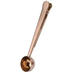 Kaffeklämma sked i rostfritt stål Multifunktionell mjölkpulvermätsked för HomeRose Gold