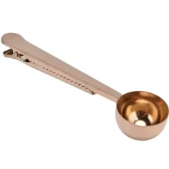 Kaffeklämma sked i rostfritt stål Multifunktionell mjölkpulvermätsked för HomeRose Gold
