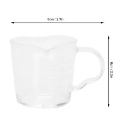 Mått & Måttskedar-Kaffekopp med dubbla pipar Skala Handgjord mätkopp i borosilikatglas 70ml