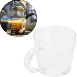 Mått & Måttskedar-Kaffekopp med dubbla pipar Skala Handgjord mätkopp i borosilikatglas 70ml