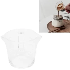 Mått & Måttskedar-Kaffekopp med dubbla pipar Skala Handgjord mätkopp i borosilikatglas 70ml