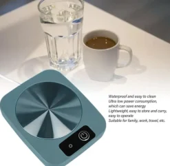 Dryckvärmare-Kaffekoppvärmare, 55℃ Smart konstant temperaturkoppdyna USB-driven värmedyna för mjölkkopp, lämplig för hemmakök och kontor (grön)
