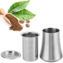 Kaffepulversikt 304 Rostfritt Stål Pulversikt Behållare Hem Filter KoppSlipfärg