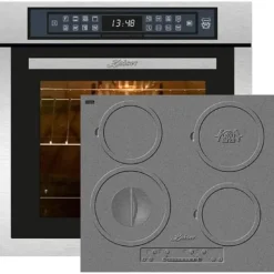 Spisar-Kaiser EH 6306 R+KCT 6705 I HERD, Fyra inbyggnadsugnar, rostfritt stål, 79L + induktionshäll 60 cm