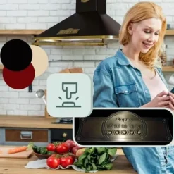 Kaiser Empire Rétro Vägghängd köksfläkt 90 cm, Vägghängd fläkt, Lyx tillverkare Kaiser, 3 hastigheter, 910m³/h, LED-belysning