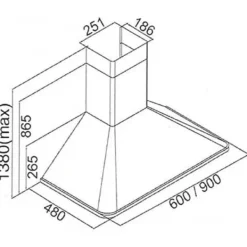 Köksfläktar-Kaminfläkt - Lyx Kaiser - Empire - 90 cm - Elfenben - Handtag i brons