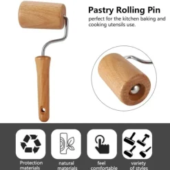 Kavlar-Kavelpinne Bak- och Pizzabagarvals i trä Bakredskap Köksredskap