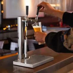 Kegerator Tornkit, Dubbelkranar Ölförvandlingskit, Rostfritt Stål Öltappstorn med Dubbeltryckmätare W21.8 Regulator & S-System Fat