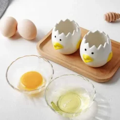 Keramisk äggavskiljare Kycklingform Äggulaseparator Köksprylar
