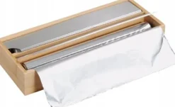 Tillbehör Till Matförvaring-Kesper matfoliedispenser, två fack, bambu, 35 x 13 cm