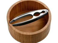 Kesper Mörk bambuskål med nötknäppare, Ø 16,6 cm