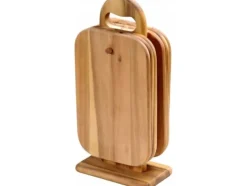 Kesper skärbräda med trähandtag 6st med stativ