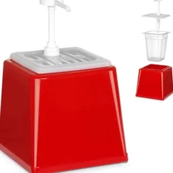 Ketchupsåsdispenser med pump 2,5 l röd - Hendi 203521