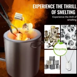 Grillar-6kg propan metallsmältugn med kompletta tillbehör, stor kapacitet, rostfritt stålkonstruktion och genomtänkt design