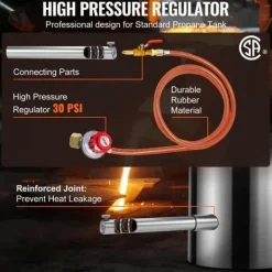 Grillar-6kg propan metallsmältugn med kompletta tillbehör, stor kapacitet, rostfritt stålkonstruktion och genomtänkt design