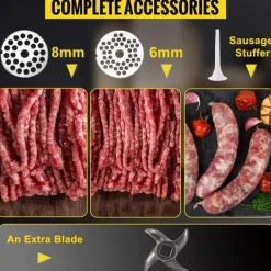 350kg/h 1100W elektrisk köttkvarn med kompletta tillbehör, kraftfull prestanda, löstagbar design, enkel användning, bred applikation