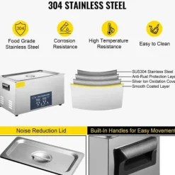 28/40KHz dubbelfrekvens ultraljudsrengörare med 10L tank, justerbar uppvärmning/arbetstid, 3 rengöringslägen, genomtänkt design