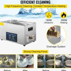 28/40KHz dubbelfrekvens ultraljudsrengörare med 6L tank, justerbar uppvärmning/arbetstid, 3 rengöringslägen, genomtänkt design