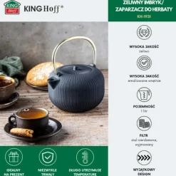 Kaffe- & Tekannor-KINGHOFF Gjutjärnsteapot 1L med filter Guld