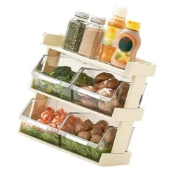 Kök Grönsaksförvaring Flera lager Kryddförvaring Hylla för färdigmat Hotpot Mat 3 lager