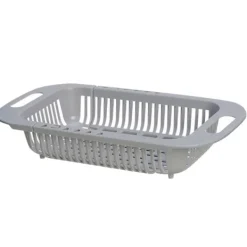 Diskhokorgar-Kök Utdragbar Avloppskorg Plast Diskbänk Filterkorg Frukt Grönsakskorg