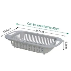 Diskhokorgar-Kök Utdragbar Avloppskorg Plast Diskbänk Filterkorg Frukt Grönsakskorg