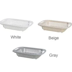 Diskhokorgar-Kök Utdragbar Avloppskorg Plast Diskbänk Filterkorg Frukt Grönsakskorg