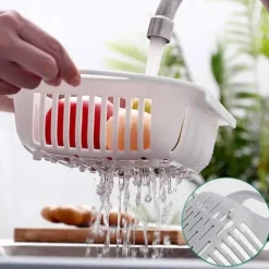 Diskhokorgar-Kök Utdragbar Avloppskorg Plast Diskbänk Filterkorg Frukt Grönsakskorg