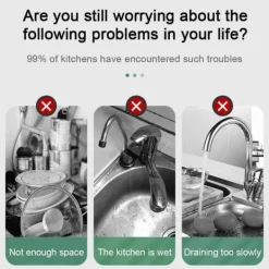 Diskhokorgar-Kök Utdragbar Avloppskorg Plast Diskbänk Filterkorg Frukt Grönsakskorg