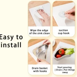 Diskhokorgar-Köksavloppskorg Rostfritt stål Svart Köksavloppssil för Hem