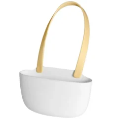 Diskhokorgar-Köksavloppsställ Hängande korg med avloppshål Stor kapacitet Mjuk flexibel diskbänk avloppskorg Hängpåse Gul och vit