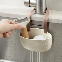 Diskhokorgar-Köksavloppsställ Hängande korg med avloppshål Stor kapacitet Mjuk flexibel diskbänk Avloppskorg Hängpåse Kaffe