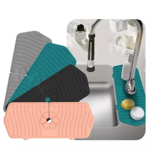 Köksblandare Diskbänk Stänkskydd Silikonkran Vattenuppfångare Matta Diskbänk Dräneringsdyna bakom kran för köksbadrum