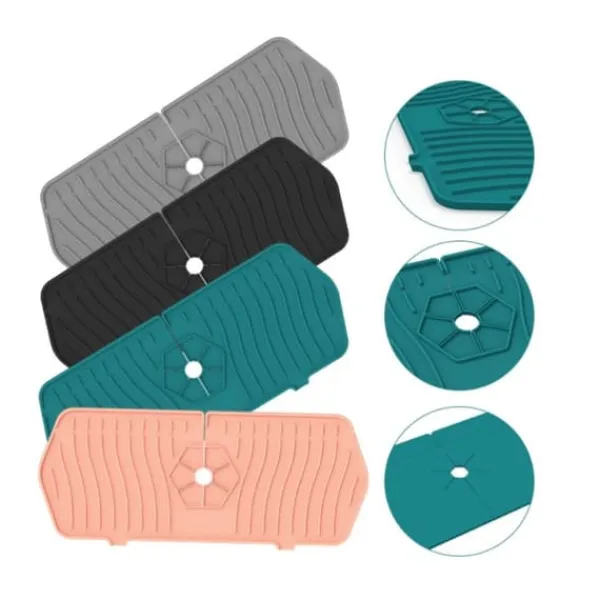 Köksblandare Diskbänk Stänkskydd Silikonkran Vattenuppfångare Matta Diskbänk Dräneringsdyna bakom kran för köksbadrum